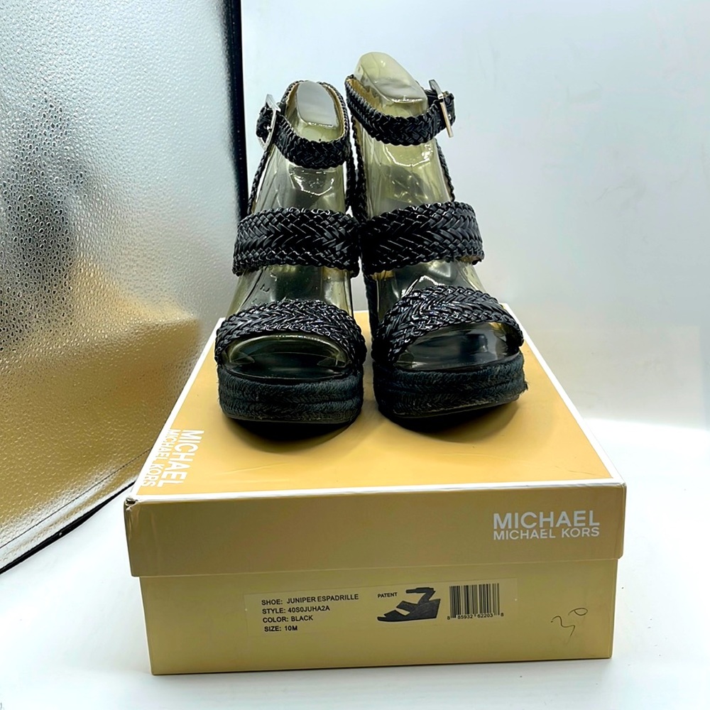 MICHAEL Michael Kors Black Patent Juniper Espadrille